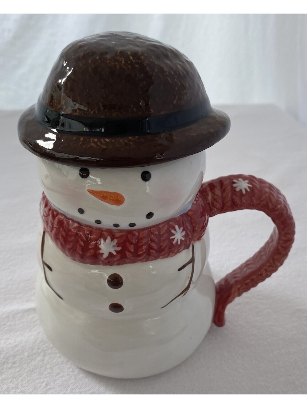 St Nicholas Square “Warm Wishes” Snowman Mug With Removable Brown Hat Lid
